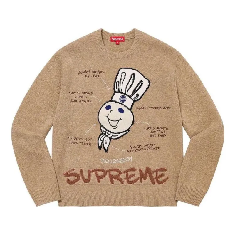 Supreme Doughboy Sweater 'Tan White' SUP-FW22-717 sold by KicksCrew