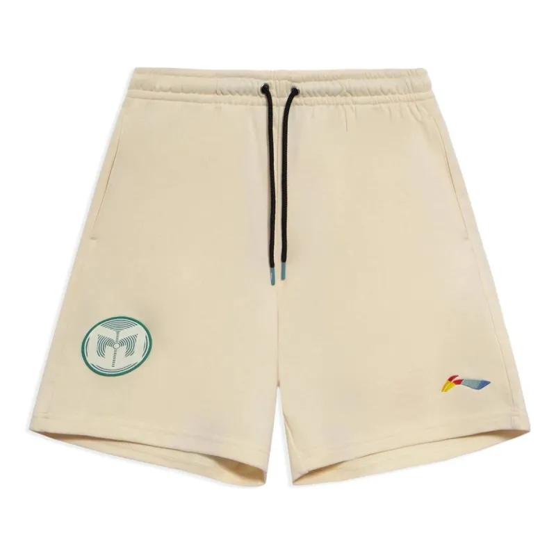 Li-Ning CJ McCollum Graphic Shorts 'Beige' AKSR903-1 sold by KicksCrew