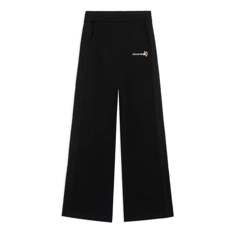 (WMNS) Li-Ning Graphic Knit Flared Sweatpants 'Black' AKLSF44-2 sold by KicksCrew