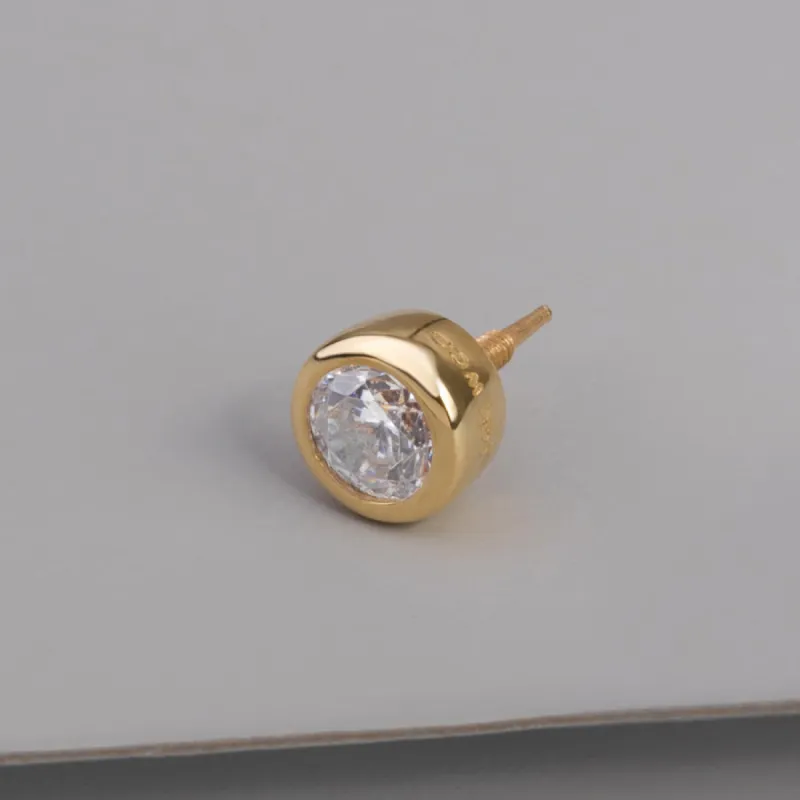 Diamante 14K Solid Gold Front Earring Stud sold by Wanderlust and Co