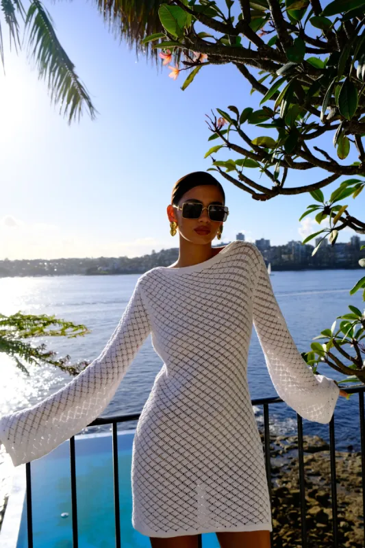 Galilea Knit Mini Dress - Ivory | Parallel