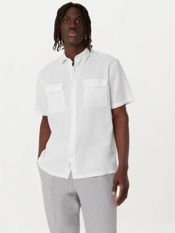 The Short Sleeve Hemp Shirt in Bright White sold by Frank & Oak