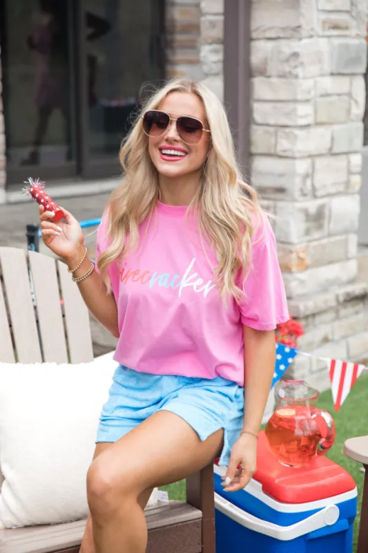 Firecracker Hot Pink Graphic Tee sold by Pink Lily