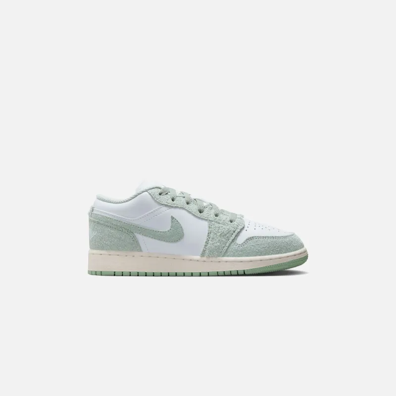 Jordan GS Air Jordan 1 Low SE - White / Seafoam / Sail sold by Kith
