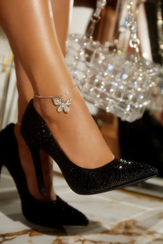 Kelly Embellished High Heel Pumps - Black sold by Miss Lola
