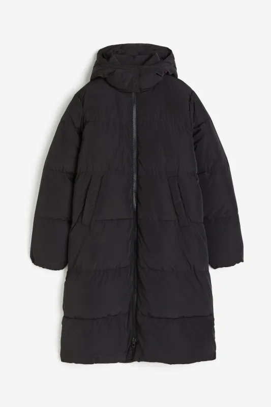 H&M - Long puffer jacket - Black sold by H&M