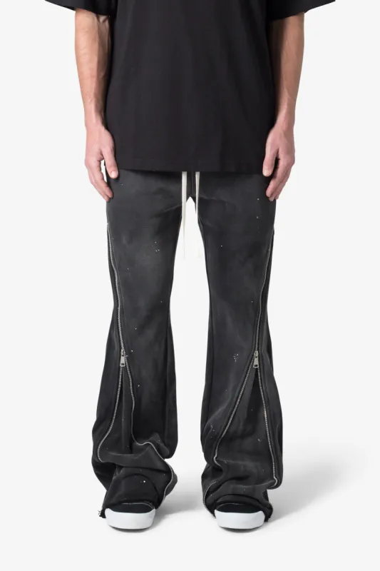 Zipper Flare Sweatpants - Vintage Black | Parallel