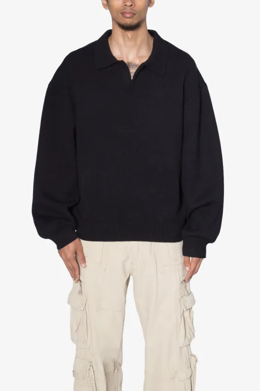 Collared Sweater - Black sold by MNML