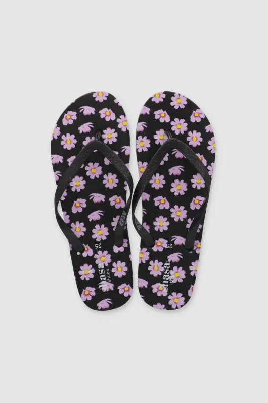 Flip flop estampado flores glitter sold by Shasa