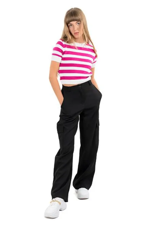 Pantalón rectos cintura alta bolsas sold by Shasa
