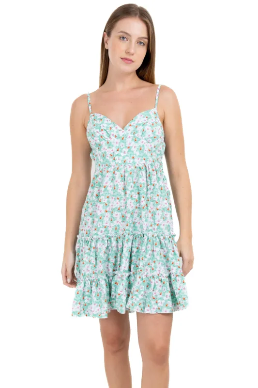 Vestido mini flores escote corazón sold by Shasa