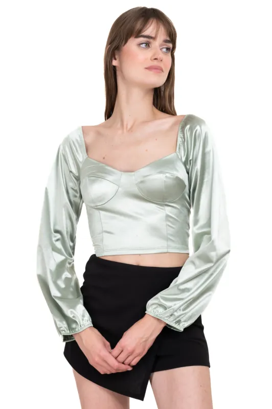 Blusa satín manga larga sold by Shasa
