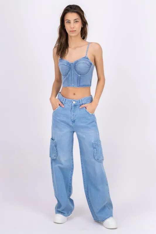 Pantalón denim straight sold by Shasa