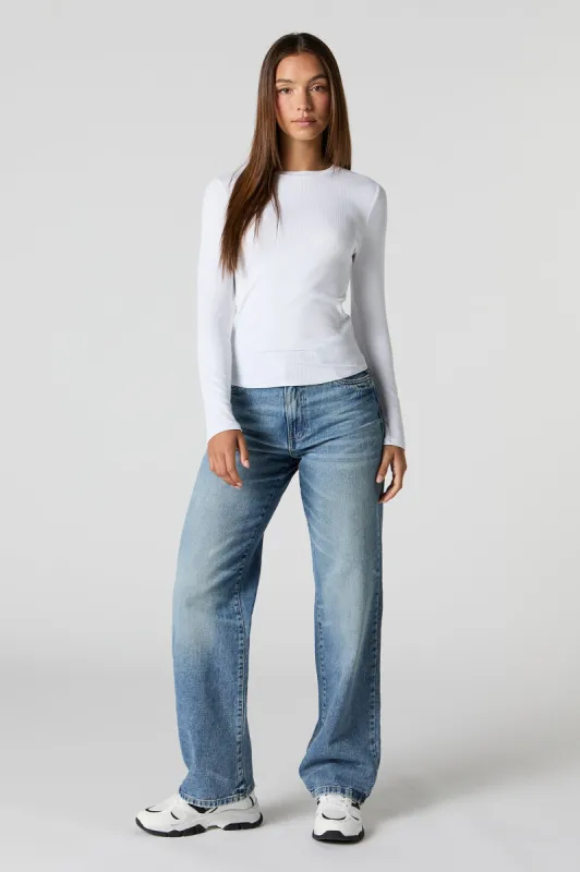 Dark Vintage Wash High Rise Wide Leg Jean sold by Urban Planet