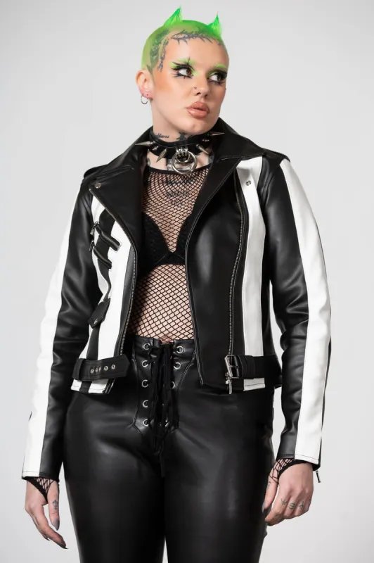 Beetlejuice Leather Jacket [FAUX LEATHER] - Resurrect sold by Killstar