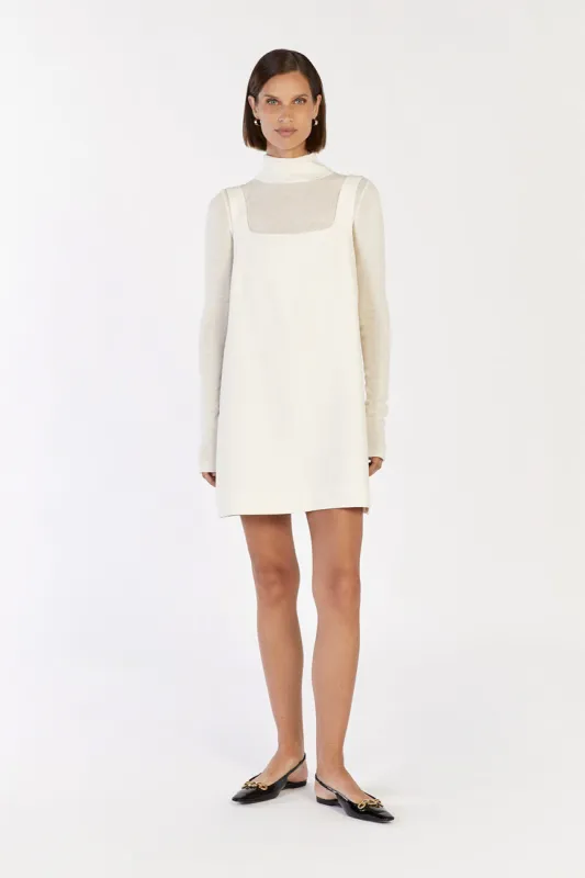 ROSA CREAM SHIFT MINI DRESS sold by Dissh