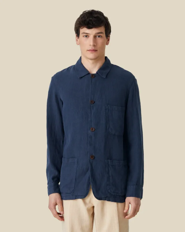 LABURA LINEN JACKET - NAVY sold by Portuguese Flannel