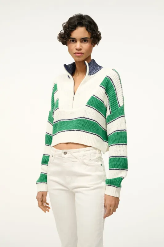 CROPPED HAMPTON SWEATER | BUNGALOW STRIPE sold by STAUD