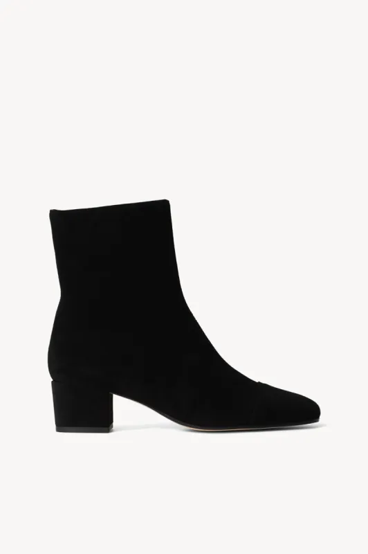 AIMEE SHORT BOOT | BLACK SUEDE sold by STAUD