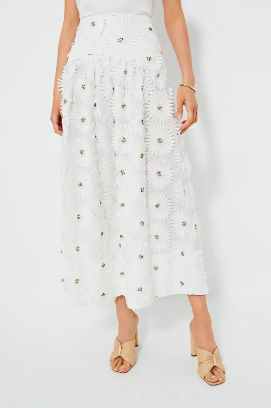 韓国★人気★コラボ DAISY X MARITHE W FLOWER OVERALL SKIRT DAISY X MARITHE W FLOWER OVERALL SKIRT ivory - 데이지신드롬