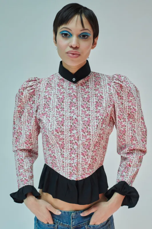 Laura Ashley x Batsheva Grace Blouse in Oxwick Stripe sold by Batsheva