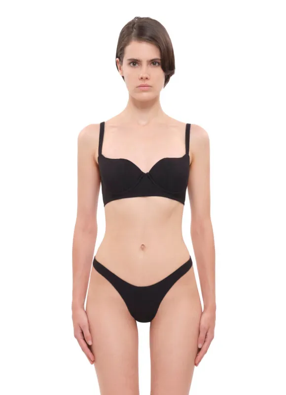 Pyxis Ribbed High Rise Bikini Bottom sold by Guizio