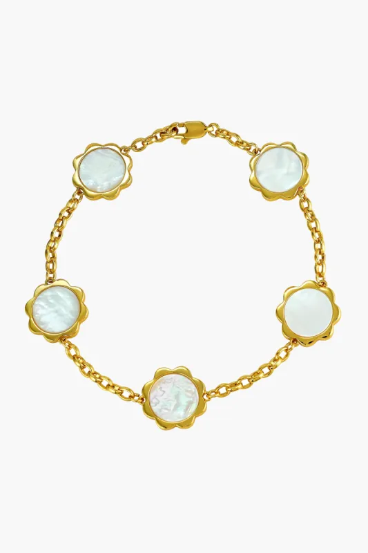 Gold Flower Chain Bracelet sold by Tuckernuck