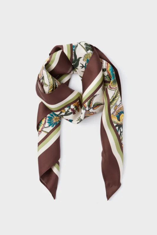 Sharp Floral Medium Silk Scarf sold by Tuckernuck