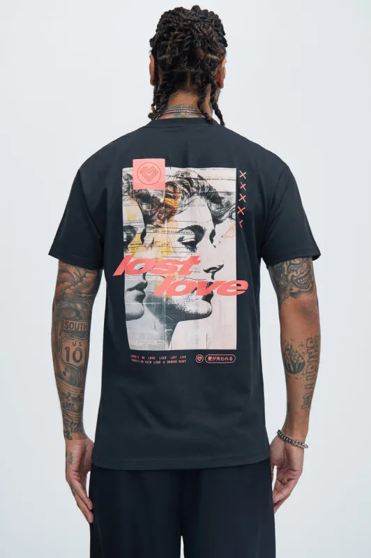 Lost In Love Short Sleeve Tee - Black sold by Fashion Nova