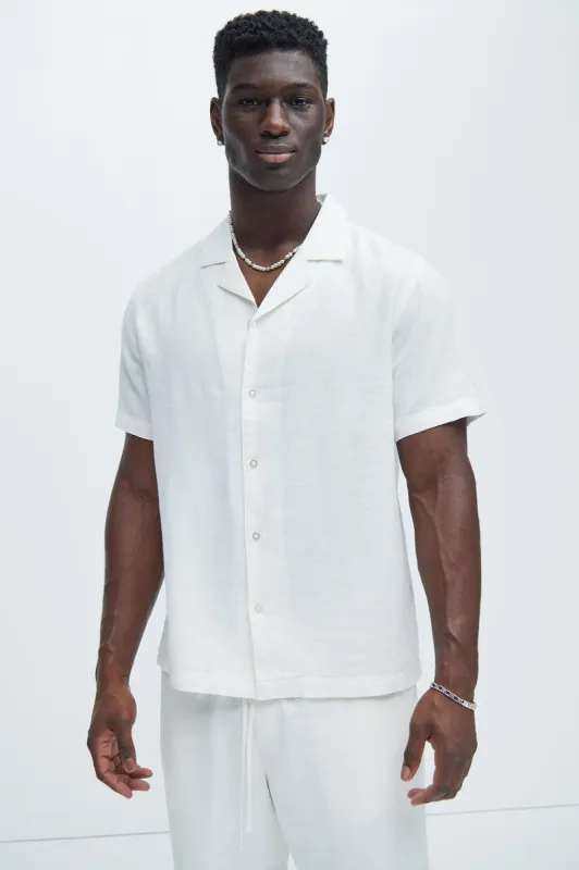 Bahamas Linen Shirt - White sold by Fashion Nova