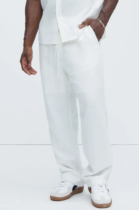 Bahamas Linen Pants - White sold by Fashion Nova
