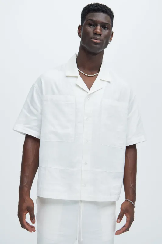 Bahamas Linen Cuban Shirt - White sold by Fashion Nova