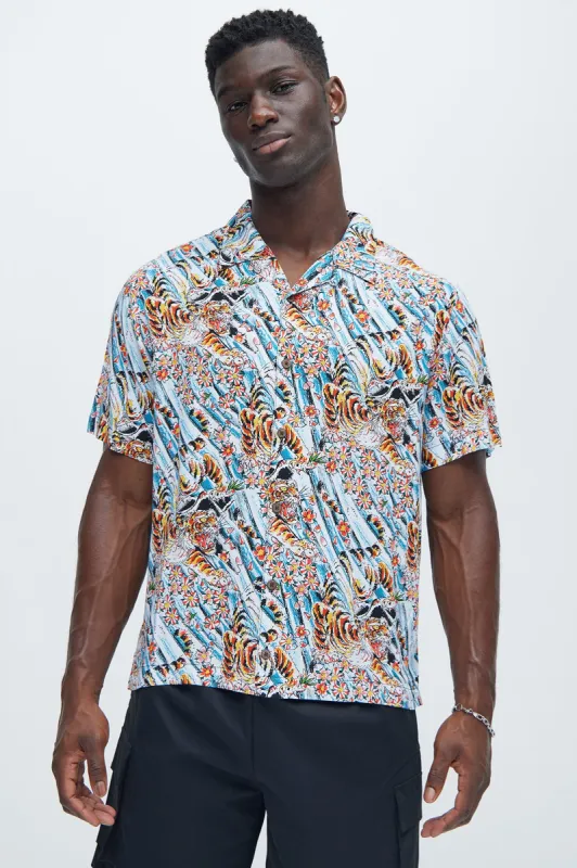 Ed Hardy Tiger Flower Camp Shirt - Multi Color sold by Fashion Nova