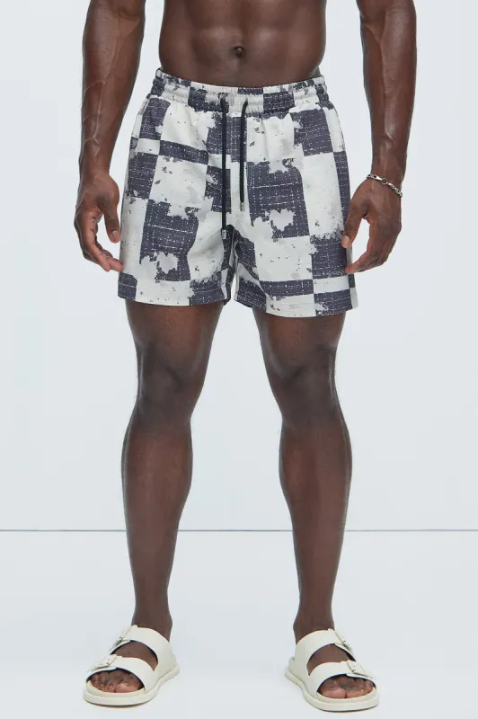 Galty Swim Trunks - Black/combo sold by Fashion Nova
