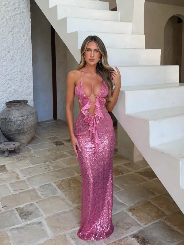 MIRROR DRESS PINK SEQUIN sold by Outcast Clothing