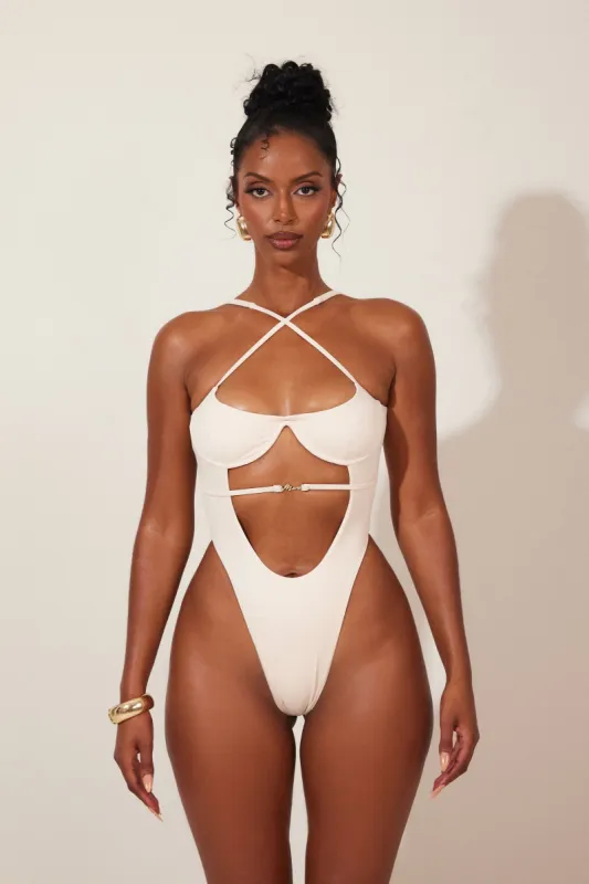 The Mars Detail Cup Swim - Cream sold by MARS THE LABEL