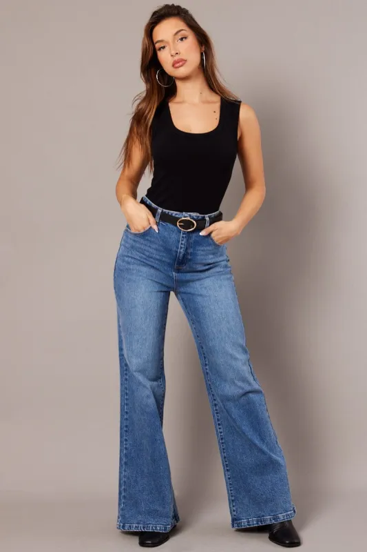 Denim Wide Leg Jean High Rise sold by Ally Fashion