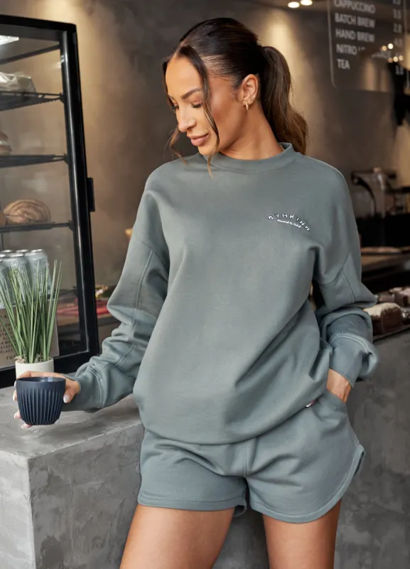 Gym King Spirit of Summer Drop Sleeved Crew - Dusk Green sold by The Gym King