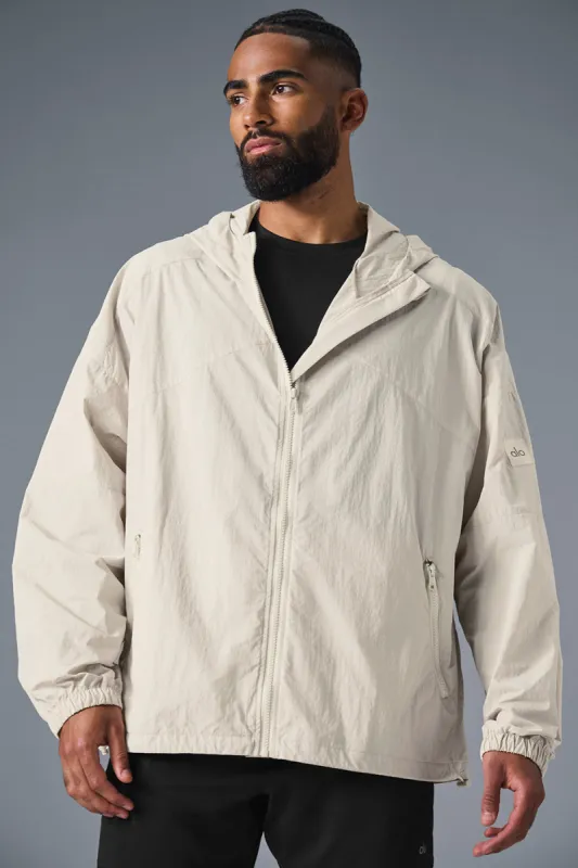 Vantage Nylon Ripstop Track Jacket - Bone | Parallel