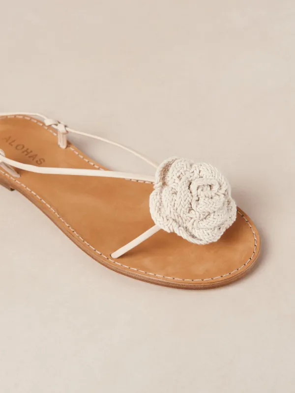Jakara Leather Sandals - Cream sold by Carbon38