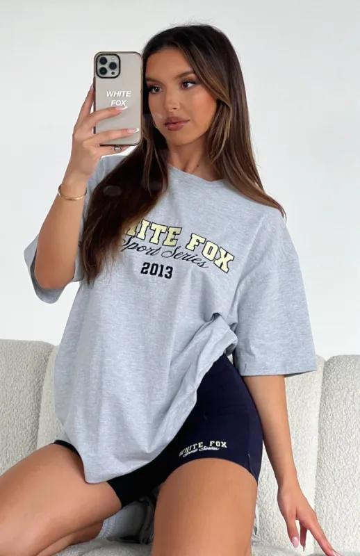 A Power Move Oversized Tee Grey Marle sold by White Fox Boutique
