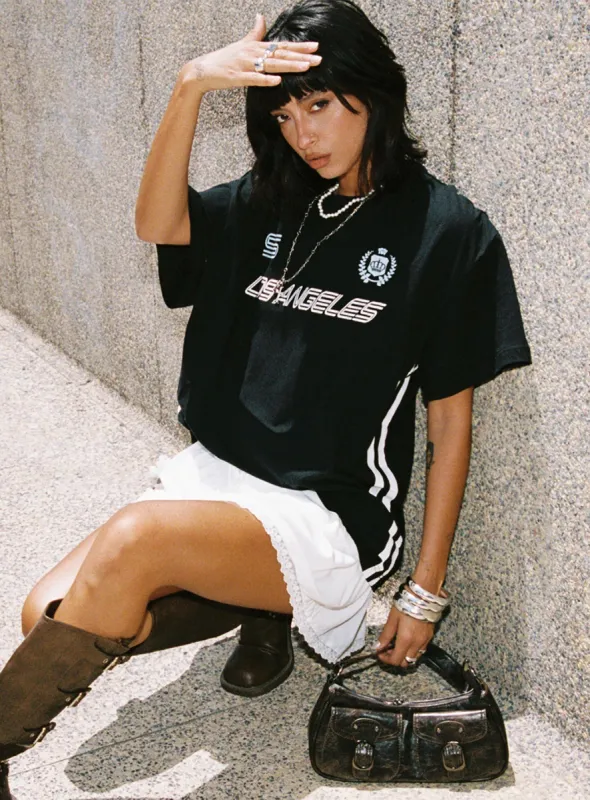 Goal La Oversized Tee Black sold by Princess Polly