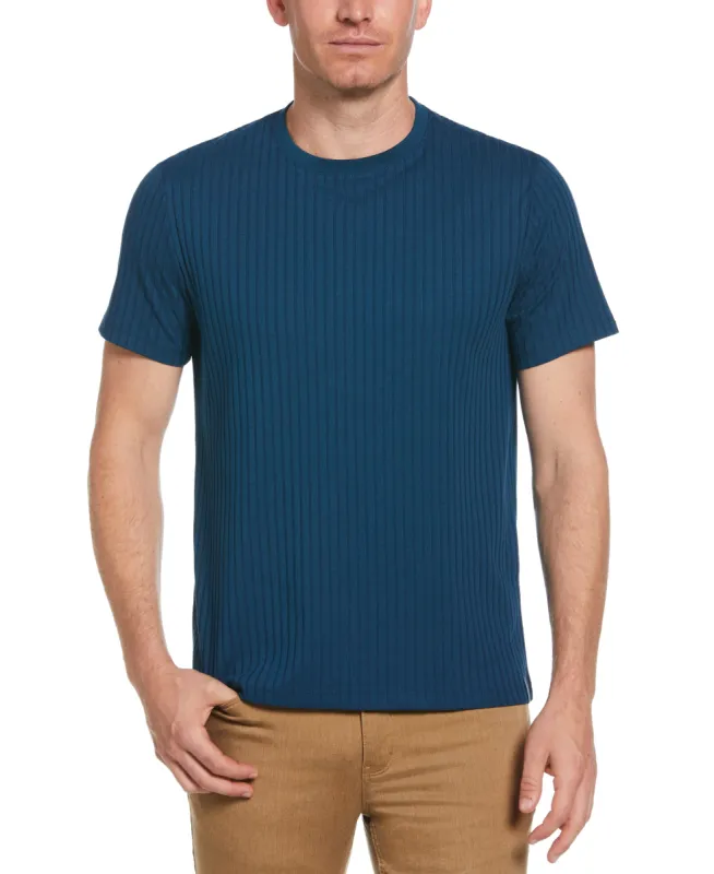 Ribbed Crew Neck Tee sold by Perry Ellis