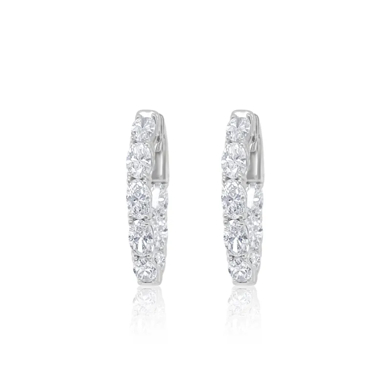 3 Carat LAB Grown Diamond Hoops Oval sold by Meira T