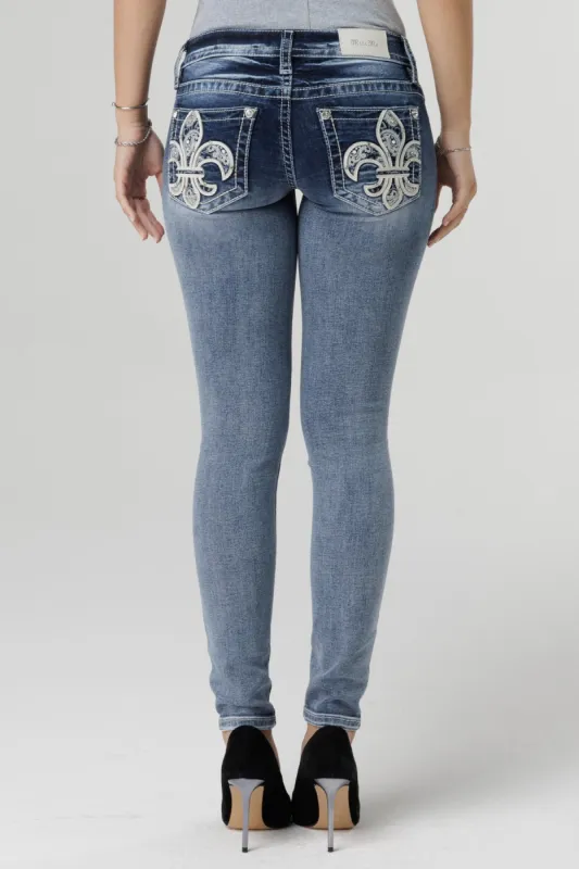 Fleur de Paisley Skinny Jeans sold by Miss Me