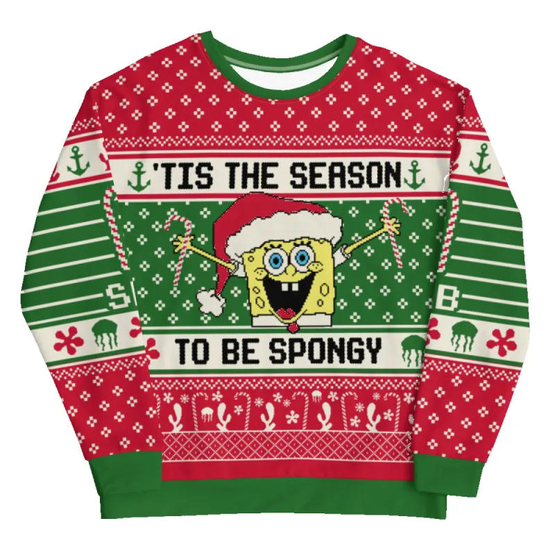 SpongeBob SquarePants Ugly Christmas Unisex Crew Neck Sweatshirt sold by MTV