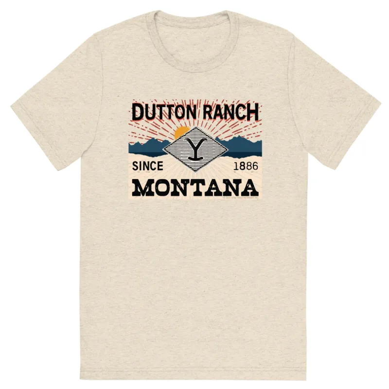 Yellowstone Dutton Ranch Montana Tri-Blend Short Sleeve T-Shirt sold by MTV