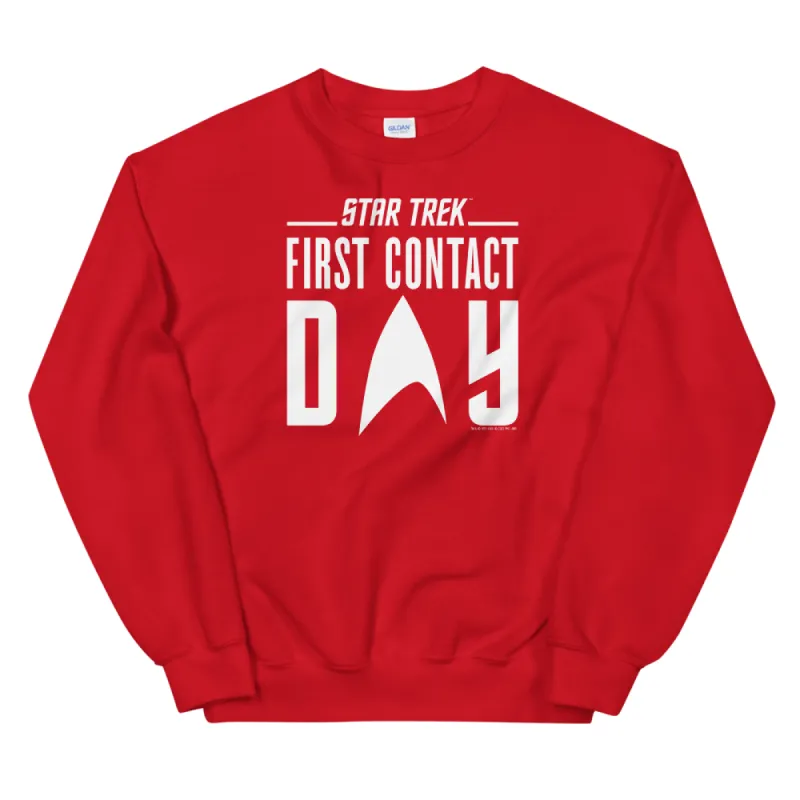 Star Trek: First Contact White Logo Fleece Crewneck Sweatshirt sold by MTV