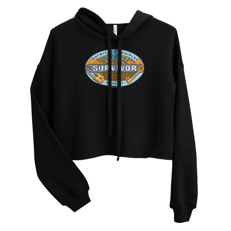 Survivor Season 42 Logo Women's Fleece Crop Hooded Sweatshirt sold by MTV