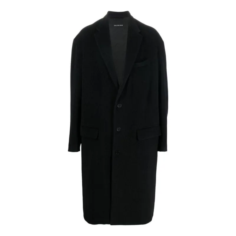 Balenciaga Wool Coat 'Black' 642221TMU151000 sold by KicksCrew